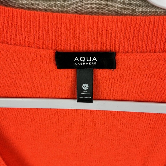 AQUA Cashmere New Women’s XXL Button Up V-Neck Cardigan Exclusive In Orangesicle - Picture 3 of 8